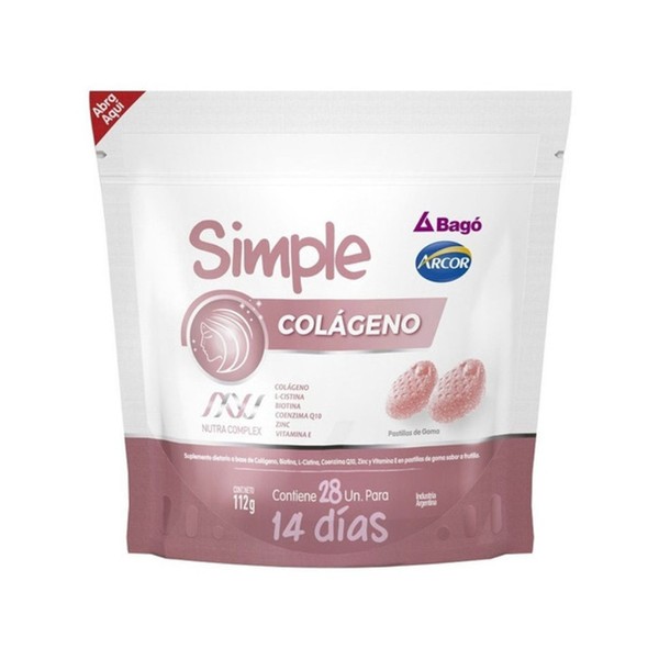 Arcor Simple Collagen Gummy Supplements - Support & Nourish Colágeno, 112 g / 3.95 oz