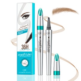 Eyebrow Pencil, Eyebrow Pen, Faux Brow Filling with 4-Fork-Tip Create Natural Hair-Like Brows Last All Day Makeup Brow Stylist Definer Waterproof Fills in Sparse Areas and Gaps (light brown)