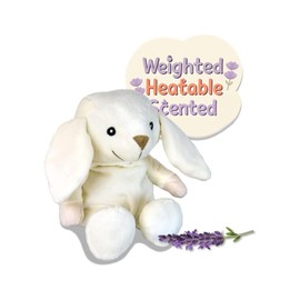 WILD BABY Microwavable & Weighted Plush Toy - Rabbit Stuffed Animal for Comfort & Warmth - Soft, Heatable Plushie for Snuggles - Great for Kids, Toddlers & All Ages