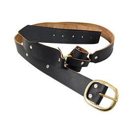 Armorvenue: Black Leather Double Wrap Sword Belt Black X-Large