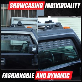cartiangoUS For Hummer H2 2003-2009 Black Alloy Front Window Ventilator Louvre Trim Cover