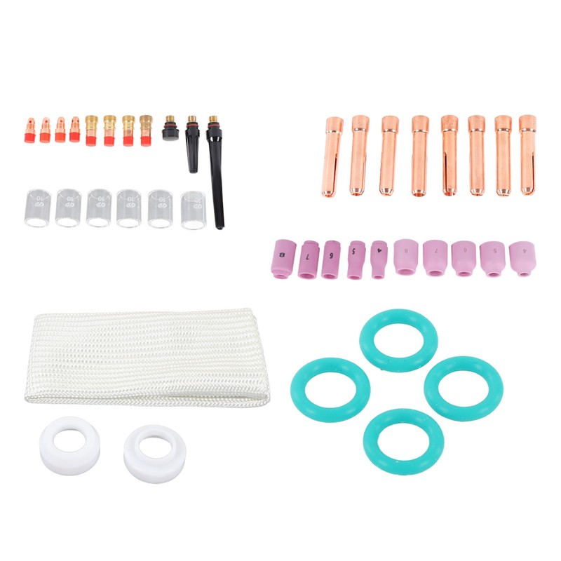 56Pcs TIG Welding Torch Accessories Kit Ceramic Nozzle Glass Cup