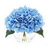JOJOWOO Hydrangea Fake Flowers in Vase, Silk Flowers in Vase