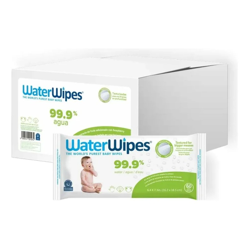 Pack X9 Toallas Humedas Texturizadas 99.9% Agua Waterwipes