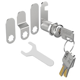 YOUTU® Letter Box Lock Cylinder Lock, 3 Brass Keys, with 4 Different Lock Plates, Cylinder Cam Lock, Furniture Lock, Cabinet Locker Door Lock (30 mm)