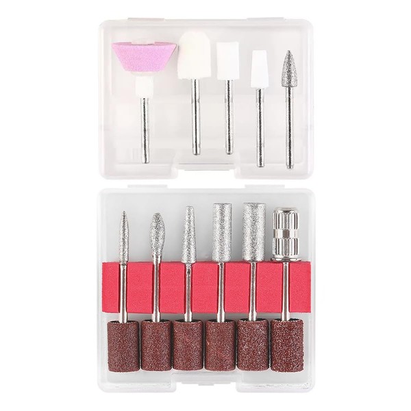 TSUOUKL11 Stück Bits für Nagelfräser,Korund Nagelbohrer,Professioneller nail drill bit,Fräser Aufsatz