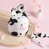 Bicuzat Ceramic Cow Pattern Measuring Spoons Set for Dry or