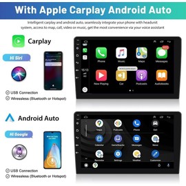 9" Android 13 Double Din Car Stereo with Wireless Carplay Android Auto for Toyota for Avalon 2013-2018 IPS Car Audio Receiver w/WiFi GPS Bluetooth AHD Backup Camera Mic,SWC/AV in/FM/AM Radio Receiver