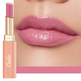 Oulac 2-in-1 Lipstick and Lip Balm, Juicy and Shiny Lip Care Lipstick, Smooth and Hydrated Lips, Shiny Finish for Dry, Cracked and Brittle Lips, Vegan (07)