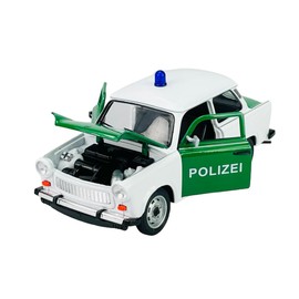 DROMADER Welly Trabant Trabbi 601 Saloon Police Green White Approx. 1/24 Metal Model Car Die Cast New in Box