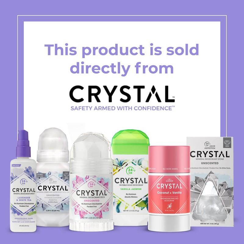 CRYSTAL Deodorant - Mineral Roll on Vegan Deodorant for Women