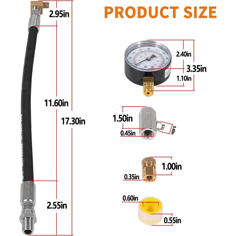 Compression Tester TU-15 Diesel Compression Tester Guage Cylinder Pressure Test