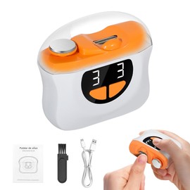 Electric Nail Clippers, 3 Speeds Nail Trimmer Electric with LED Light, 2-in-1 Nail Clippers and Nail Grinder for Children, Adults and Elderly People (Orange)