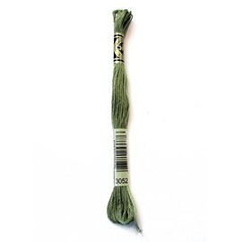 DMC 117-3052 Six Strand Embroidery Cotton Floss, Medium Green Grey, 8.7-Yard