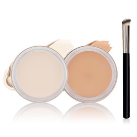 QIUFSSE Under Eye Concealer for Dark Circles Color Corrector Pro Concealer Full Coverage Concealer de oieras Long-lasting Cover up Makeup Waterproof Concealer Makeup -Set A-01+02