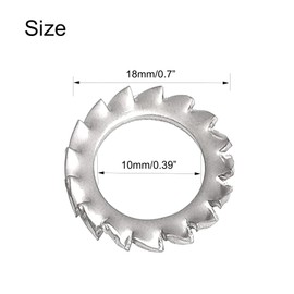 M10 External Tooth Star Lock Washers, 304 Stainless Steel Wave Spring Washer, M10 External Serrated Lock Washers Gasket, 100PCS