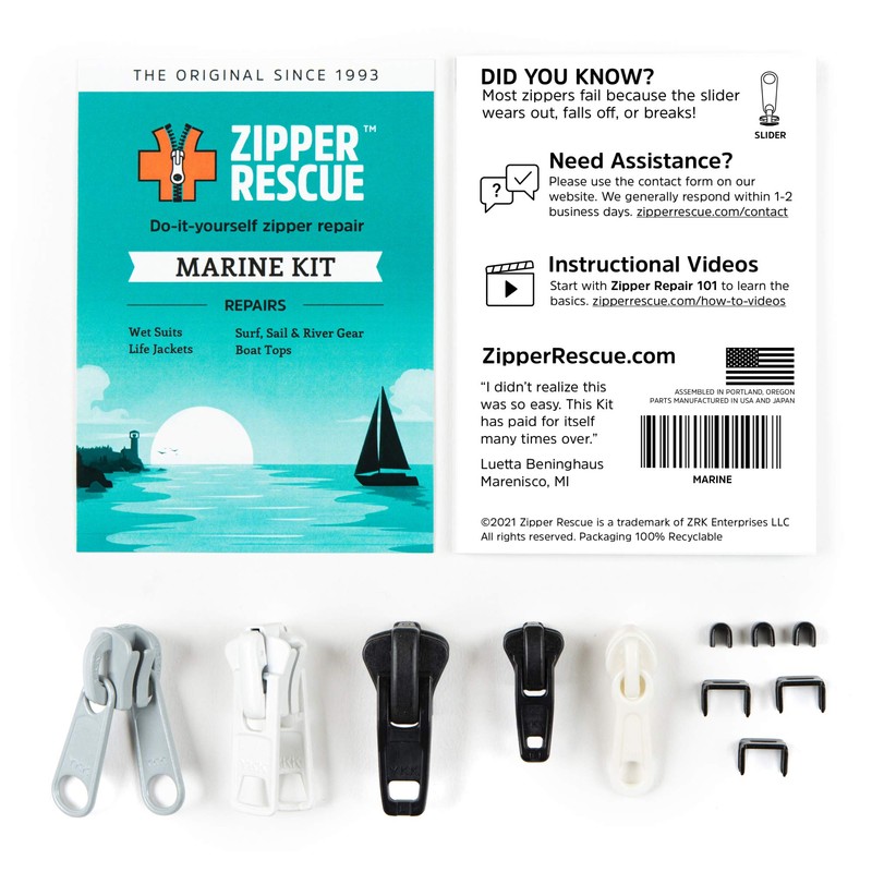 Zipper Rescue, Zipper Repair Kit, Marine