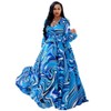 Nuofengkudu Maxi vestido de gasa con cuello en V profundo