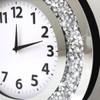 DMDFIRST Crystal Crushed Diamond Mirrored Round Wall Clock 16x16x2 inches