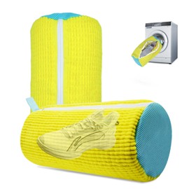 CEIJE Laundry Shoe Bag with Durable Zipper for Washer & Dryer - Unbloo Unstain, 2 - Piece Reusable, Ideal for Cleaning and Protecting Sneakers in Washing Machine, Also Fit Other Shoe Types，
