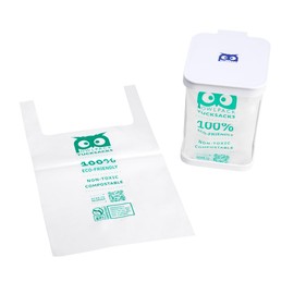 Owlpack Countertop Compostable Yucksacks Bag Starter Kit (0.5 gal Small + White Yucksack Holder)