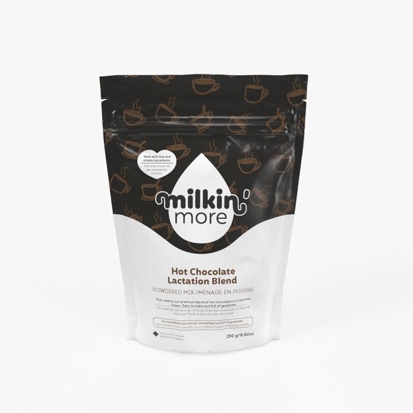 Milkin More Lactation Hot Chocolate (For Breastfeeding Moms);150g Bag, Fenugreek Free, Gluten Free, Soy Free, Non GMO. Award Winning. The milk’s on the way!