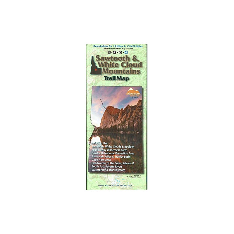 Sawtooth & White Cloud Mountains Trails Map