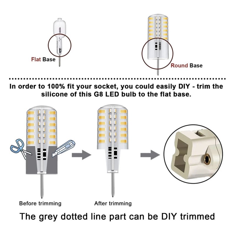 SMD 6 Pack- G8 LED Bulbs T4 64 3014 SMD