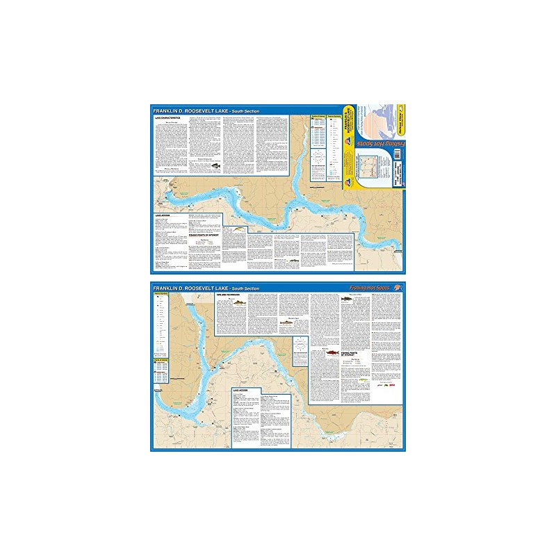 Franklin D. Roosevelt Lake Fishing Map, Washington