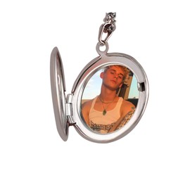 Nordic Viking Thor's Hammer Locket, That Holds Pictures inside, Nordic Locket Necklace with Runic Gift for Men and Women, Stainless Steel, No Gemstone