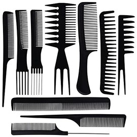Staila 10PCS Hair Stylists Professional Styling Comb Set Variety Pack Great for All Hair Types & Styles