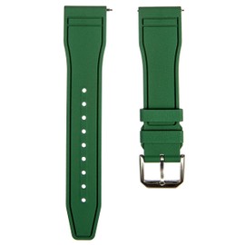 Strapseeker FKM Rubber Watch Band- Compatible with IWC Schaffhausen- 20mm, 22mm Quick-Release Watch Strap- Replacement for IWC Big Pilot’s Watch 43, Spitfire, and Pilot’s Watch Chronograph 41 (20mm, Green)