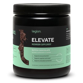 LEGION Elevate Mushroom Supplement Powder - Mushroom Blend of Lions Mane Powder, Reishi Powder & Beta-Glucan- Mushroom Powder to Boost Immune System, Mood & Performance Dutch Chocolate (30 Servings)