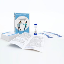 With Humour in Leadership, Training for Leaders, Employees, Trainees, Group Dynamic Exercise for Workshops, Team Developments and Training, High-Quality Card Set
