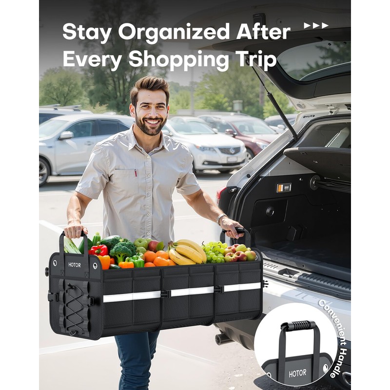 HOTOR Trunk Organizer for SUV – Car Storage Box with