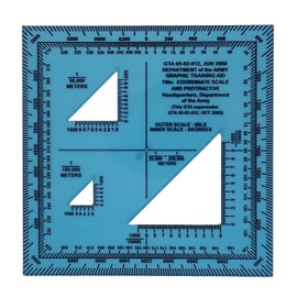 MTT PL - Protractor & Coordinate Scale US DOD GTA 05-02-012 Jun 2008 is The Ideal Navigation Tool for Precise Map Reading, Land Navigation, Hiking, Orienteering, and Survival Skills