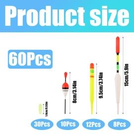 XcnPer 30Pcs Fishing Floats, Fishing Float Tackle Set with Loaded Coarse Fishing Tackle Bobbers Wagglers, Mixed Vertical, Oval Float Supplies for Most Types of Coarse Fishing
