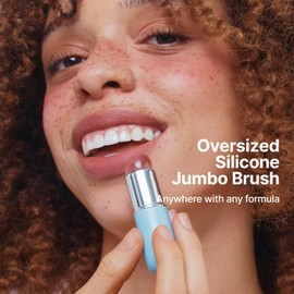 fwee Silicone Jumbo Makeup Brush | Multi-Use Applicator with Soft Silicone Tip & Portable Cap | Travel Makeup Brush with Lid for Lips, Blush, Contour and Face