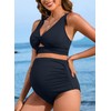 Charmo Maternity Bathing Suit High Waist Bikini Sets Full Coverage