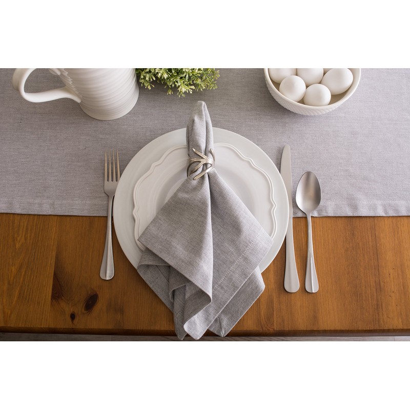 DII CAMZ38723 Solid Chambray, Table Runner 14x72, Chambray Gray