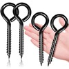 FFWHKON 4Pcs Black Stainless Steel Screw Eyes, 5 Inch Eye