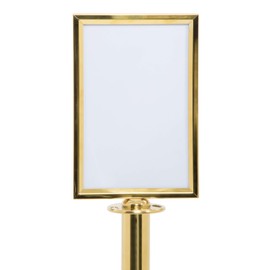 Securit A4 Portrait Barrier Post Top Sign Holder - Gold