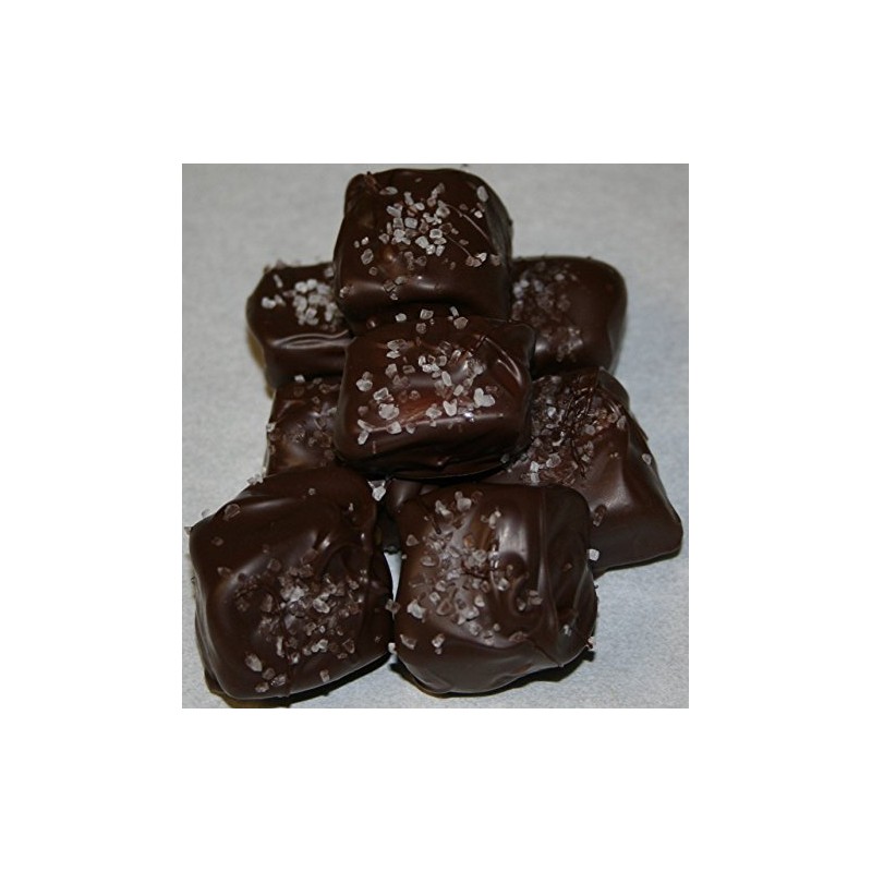 Dark Chocolate Caramels with Sea Salt - No-Melt Guarantee (1-Pound)