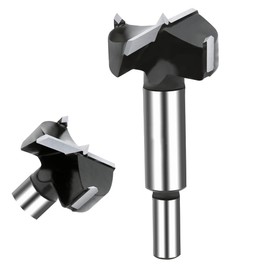 NICAVKIT 1-1/2 Inch Carbide Forstner Drill Bit, Carbide Tipped Forstner Bit for Hard Wood, Wood Drilling Bit Woodworking Hinge Cutter Tool Kits for Wood Plywood Plastic