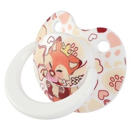 Chupete para adultos de gran tamaño para ansiedad: Lindo Paci con escudo grande para dormir - Chupete de silicona Binky, juguetes para autismo con estuche blanco