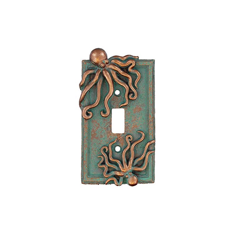 Top Brass Large Octopus/Kraken Electrical Cover Wall Plate Bronze/Verdigris Finish