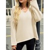 Saodimallsu Womens Oversized V Neck Sweaters Batwing Long Sleeve Knit
