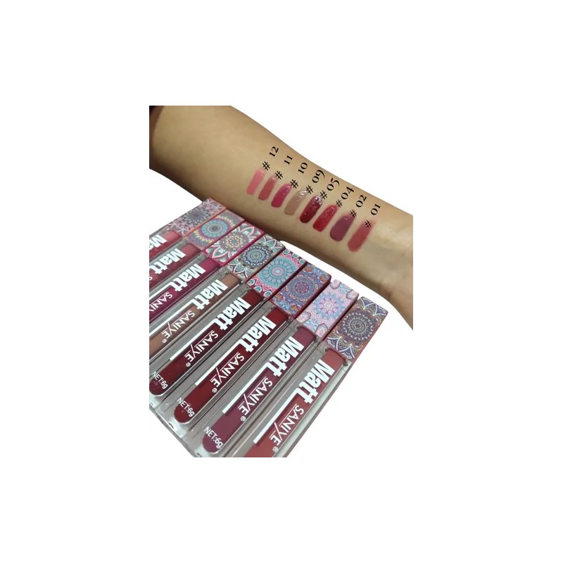 Labiales Líquidos Matte Set 8 Larga Duración Color Intenso