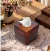Smooth Tortoiseshell Finish Facial Tissue Box Cover - Brown Resin