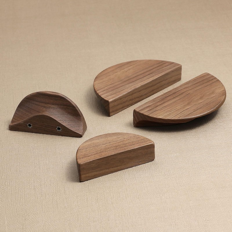 Evionlin 3.15 in-Walnut Wood 1 Pair Circular Wood Grain Cabinet